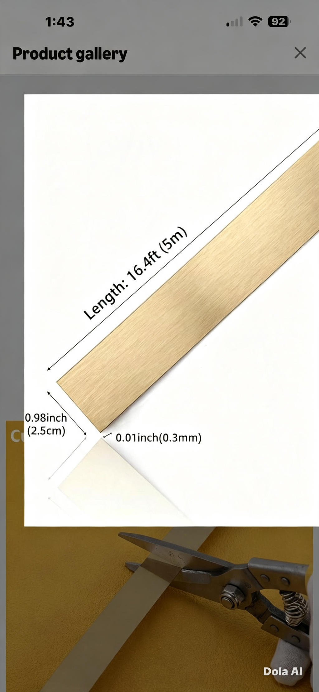 Gold Stainless Steel Self-Adhesive Trim