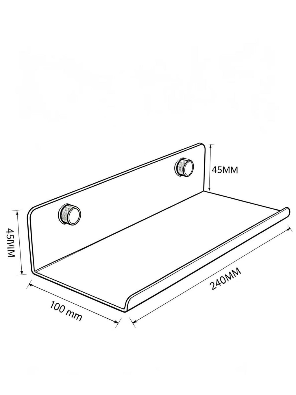 Black acoustic panel shelf