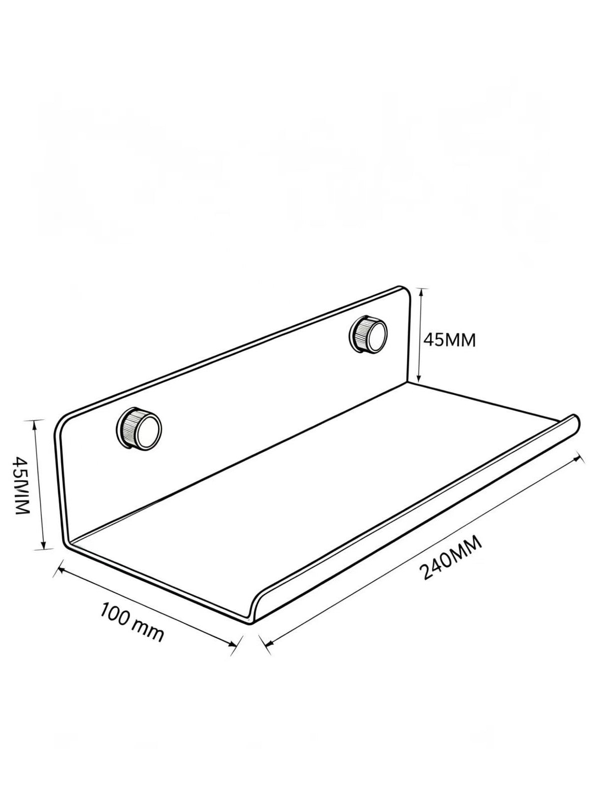 Black acoustic panel shelf