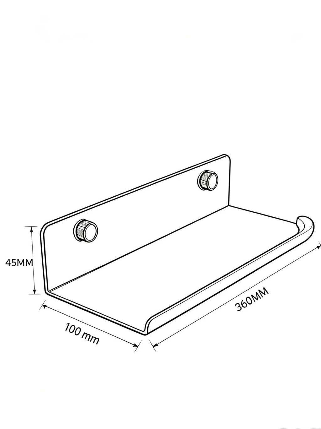 Black acoustic panel shelf