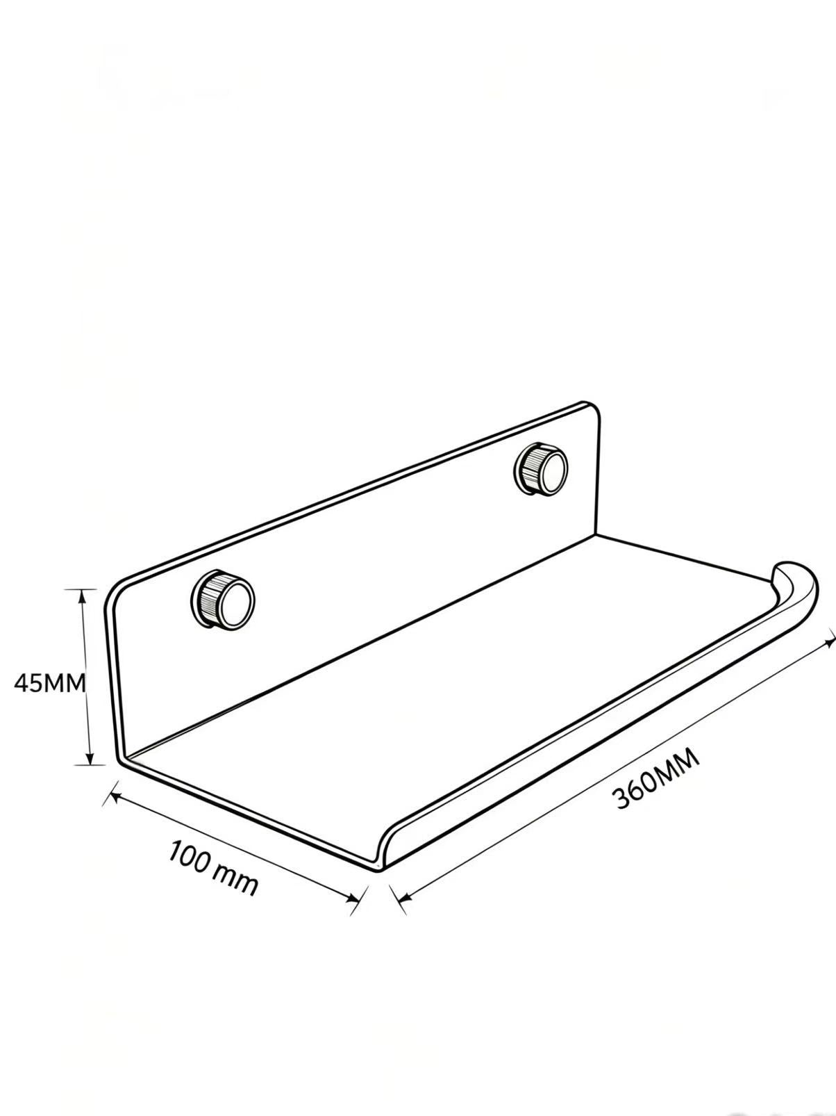 Black acoustic panel shelf