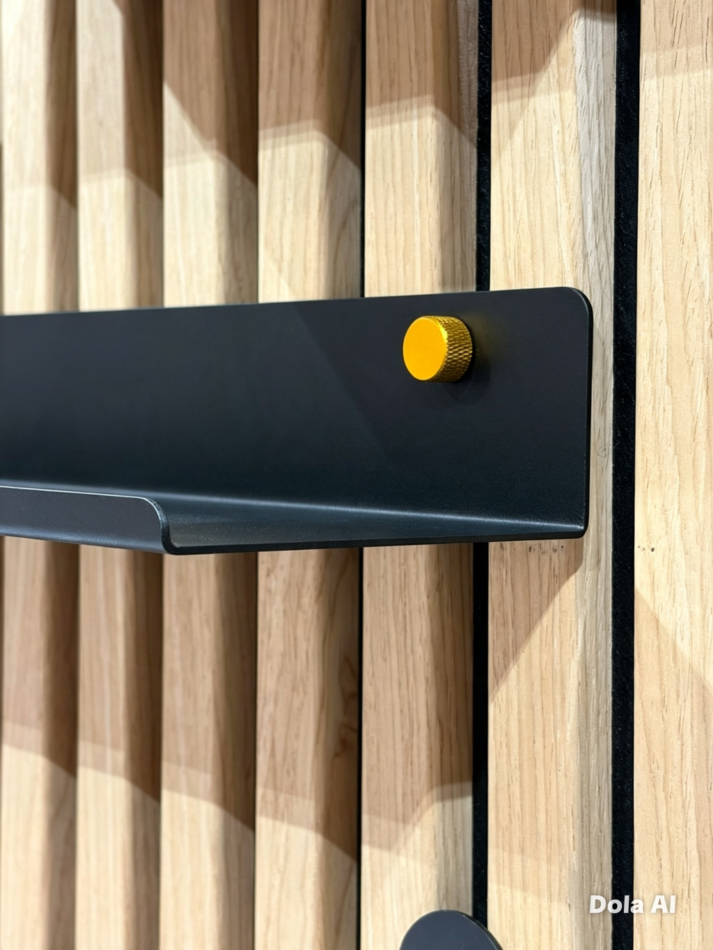 Black acoustic panel shelf