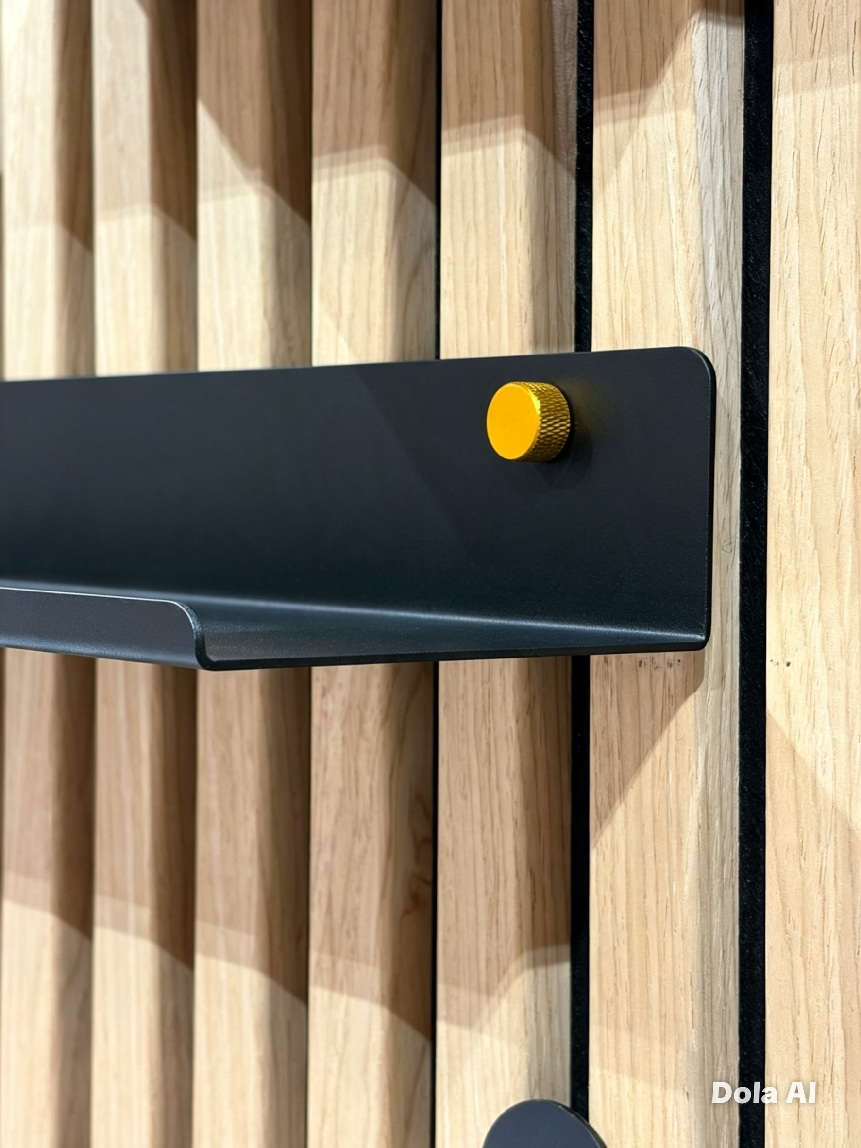 Black acoustic panel shelf